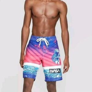 Buzz Aldrin Men's Astronaut Theme Board Swim Trunks